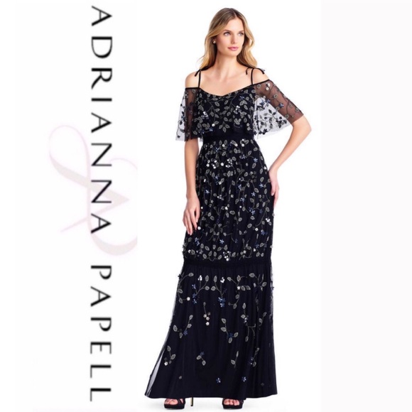 Adrianna Papell boho inspired long gown - Picture 2 of 10